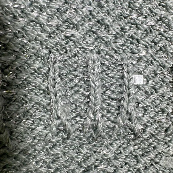 St John Knits Silver Santana Metallic Sparkle Textured Geometric Pencil Skirt - Picture 4 of 5